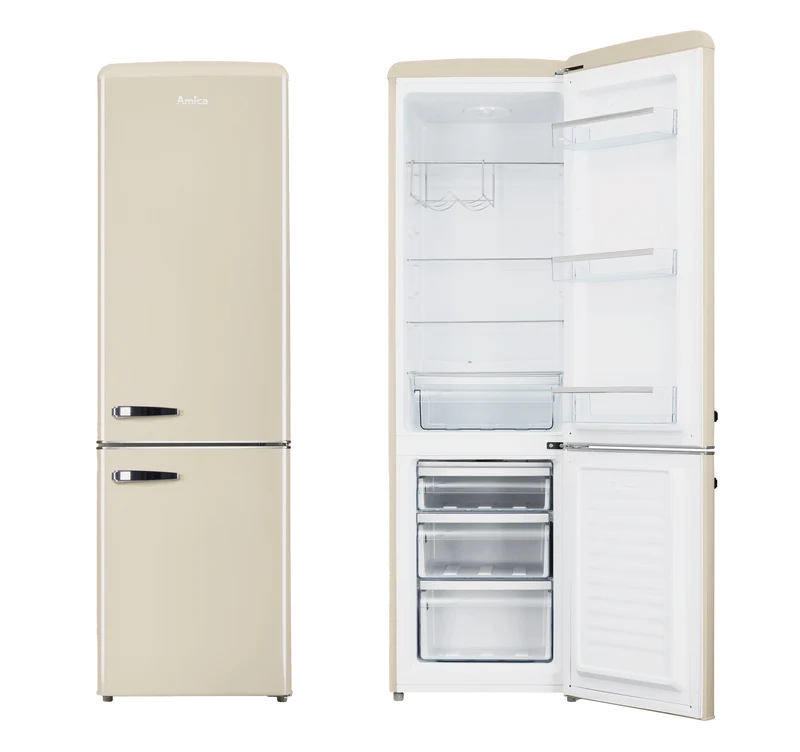 AMICA KGCR 387 100 B Kühl-Gefrierkombi Retro-Style | 181 cm | Beige | EEK E