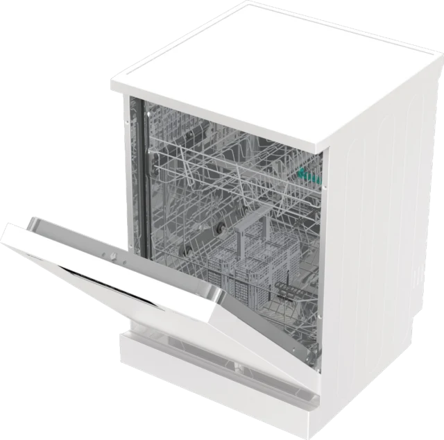 GORENJE Geschirrspüler GS642D90W | 60 cm weiß | TotalDry Auto-Öffnung | 14 Maßg. | EEK D