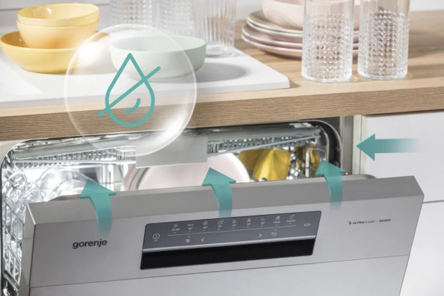 GORENJE Geschirrspüler GS642D90W | 60 cm weiß | TotalDry Auto-Öffnung | 14 Maßg. | EEK D