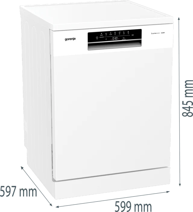 GORENJE Geschirrspüler GS642D90W | 60 cm weiß | TotalDry Auto-Öffnung | 14 Maßg. | EEK D