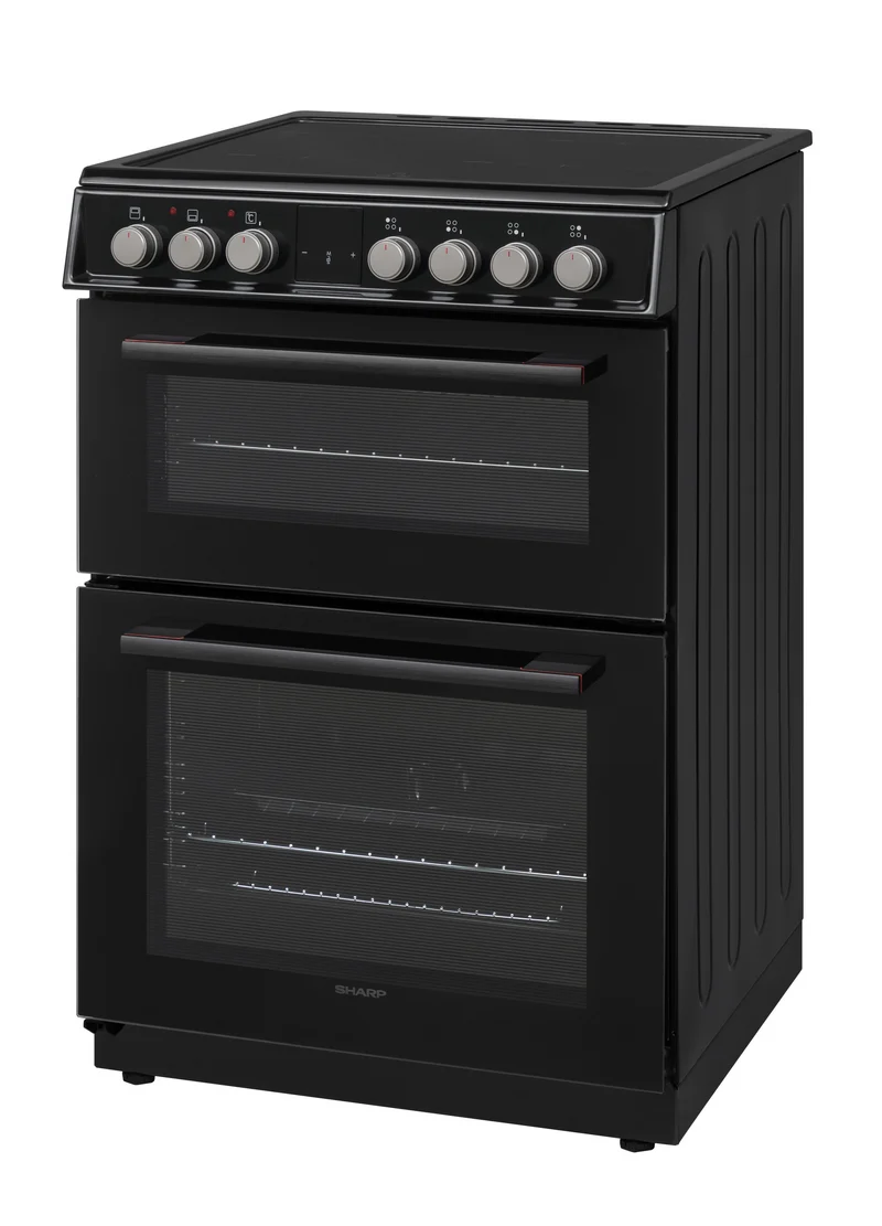 Sharp KF-66DIDD04BH1I-EN 60x60cm Freestanding Induction Double Oven, Black