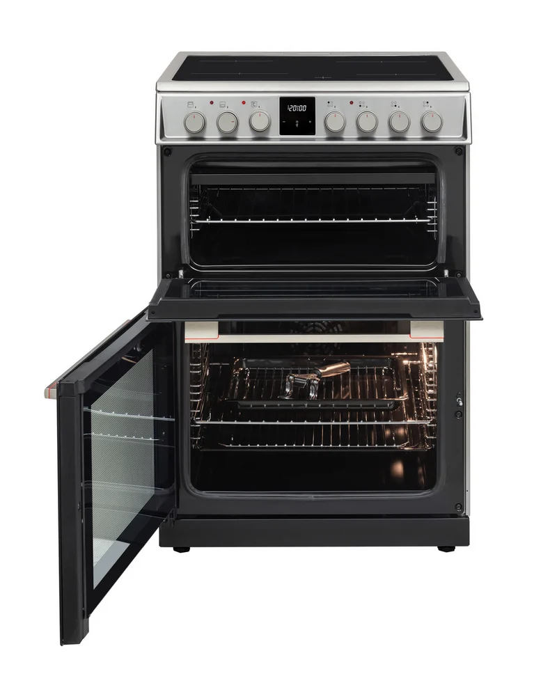 Sharp KF-66DVDD04IM1K-EN 60x60cm Freestanding Vitroceramic Double Oven, Inox