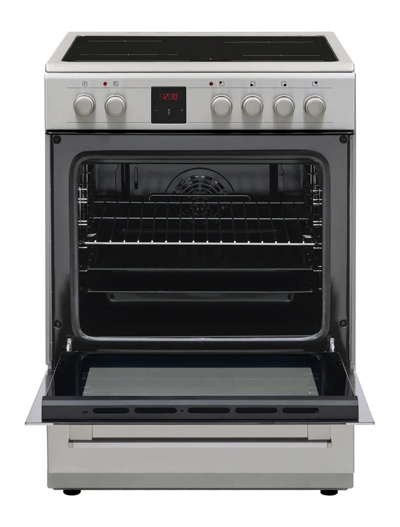Sharp KF-76VDD19I-DE 60x60cm Freestanding Vitroceramic Single Oven, Inox