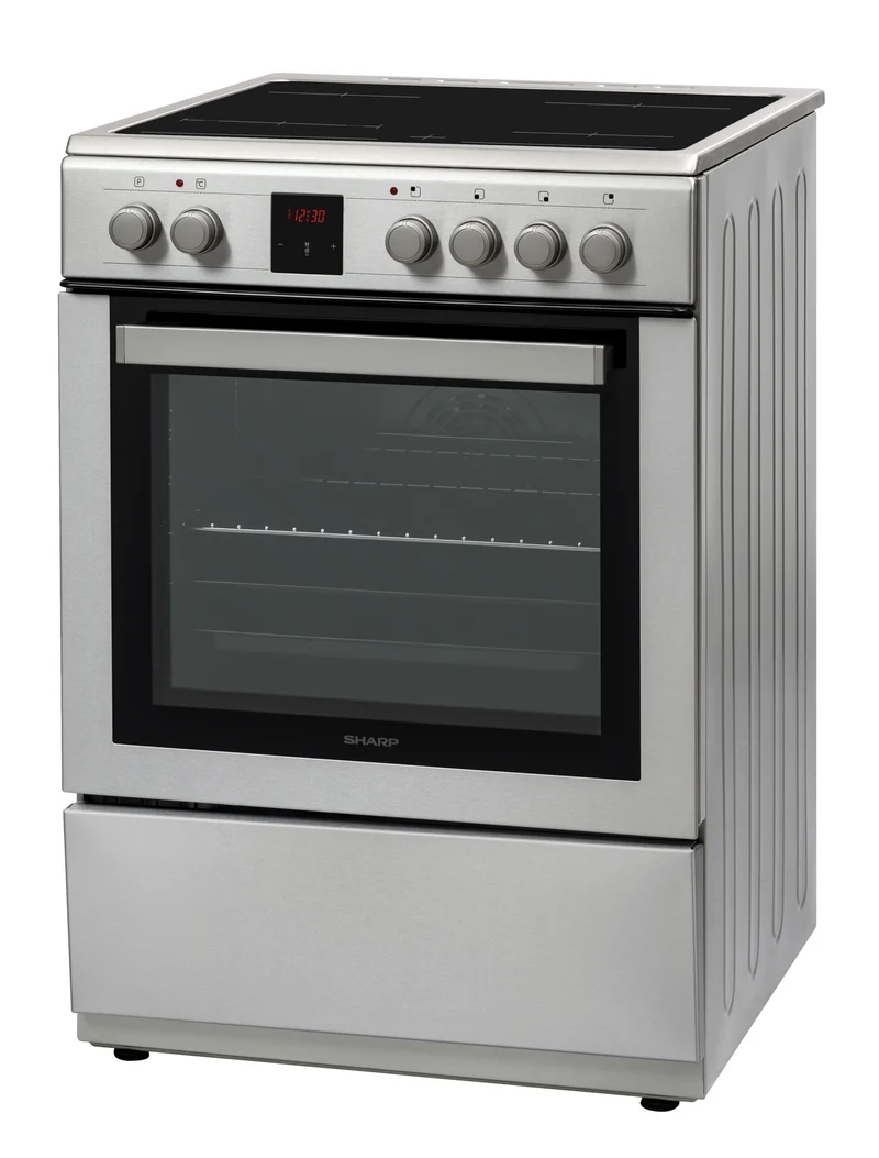 Sharp KF-76VDD19I-DE 60x60cm Freestanding Vitroceramic Single Oven, Inox