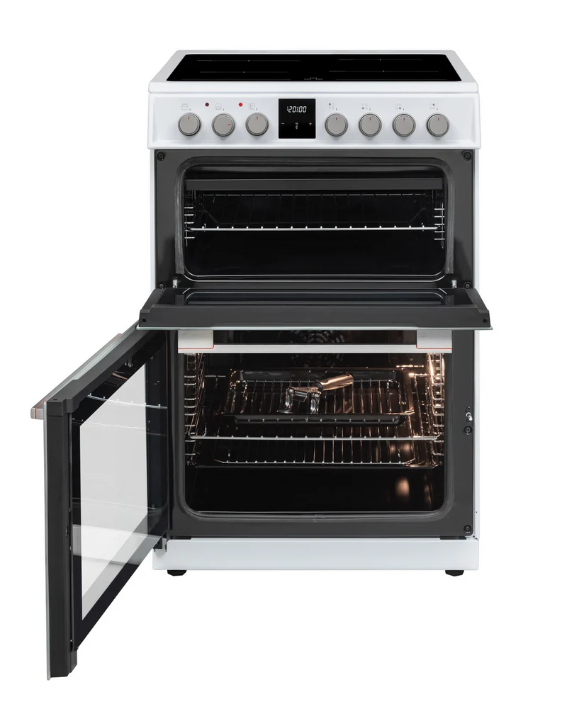 Sharp KF-66DIDD04WM1I-EN 60x60cm Freestanding Induction Double Oven, White