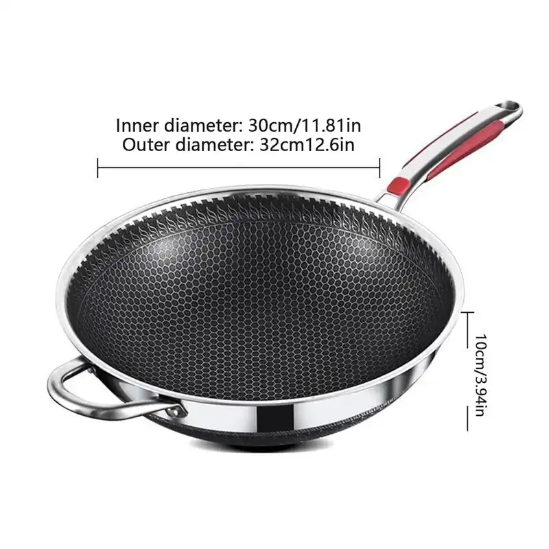 Stainless Steel Nonstick Wok Stir Frypan 32 cm