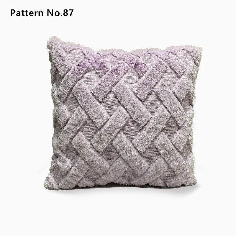 Luxuriöse weiche Plüsch-Kurzwoll-Wurfkissenbezüge 18 x 18 Zoll 45 x 45 cm (Muster Nr. 68 ~ 91)