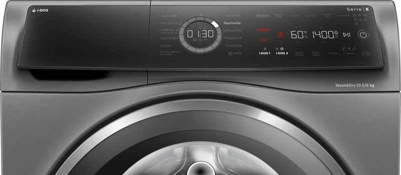 Bosch WNC254AS0 Graphitgrau Waschtrockner 10,5/6 kg | i-DOS | Iron Assist
