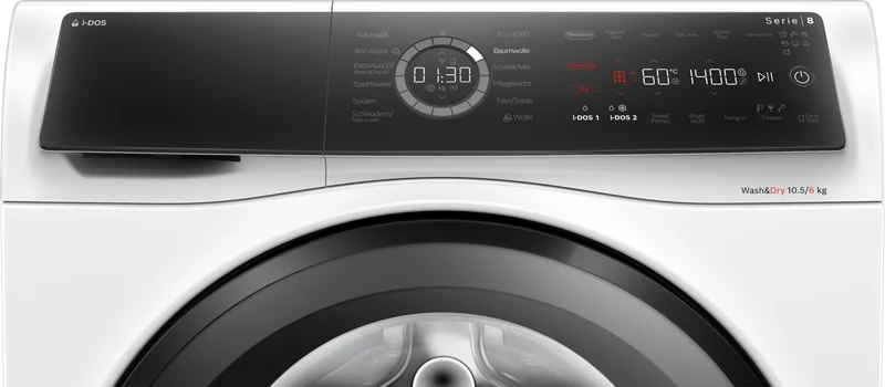 Bosch WNC254A40 Serie 8 Waschtrockner 10,5/6 kg | i-DOS | EEK A Waschen