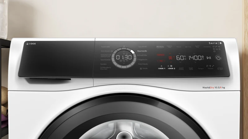 Bosch WNC254A40 Serie 8 Waschtrockner 10,5/6 kg | i-DOS | EEK A Waschen