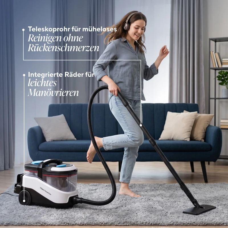 Waschsauger mit Dampf StainMaster HybridPRO 2-in-1 – zur Reinigung von Böden, Kochfeldern, Fliesen, Fenstern und zum Bügeln