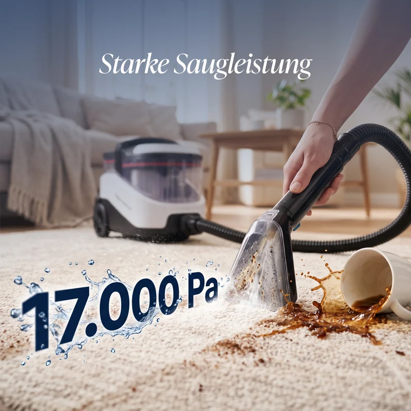 Waschsauger mit Dampf StainMaster HybridPRO 2-in-1 – zur Reinigung von Böden, Kochfeldern, Fliesen, Fenstern und zum Bügeln