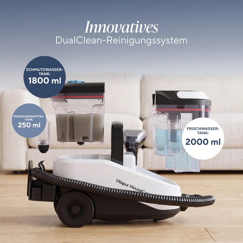 Waschsauger mit Dampf StainMaster HybridPRO 2-in-1 – zur Reinigung von Böden, Kochfeldern, Fliesen, Fenstern und zum Bügeln