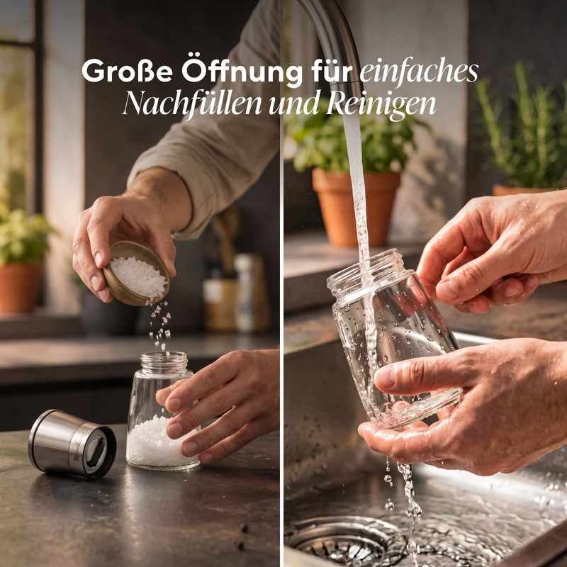 Salz- und Pfeffermühlen-Set mit Ständer Rosmarino Twist&Season