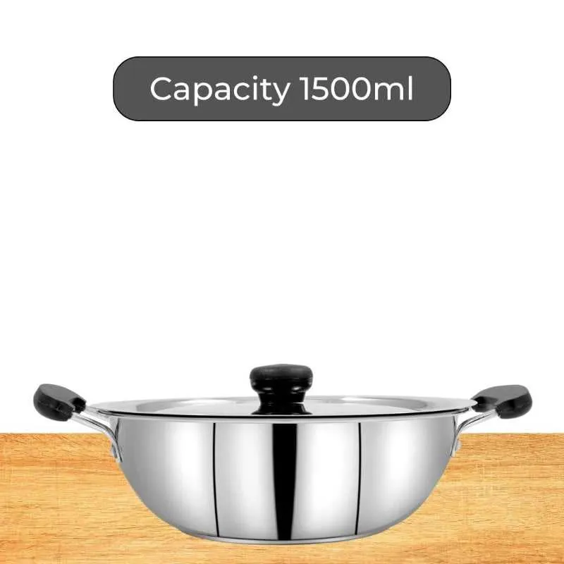 LEVEL Stainless Steel Kadai 22 cm