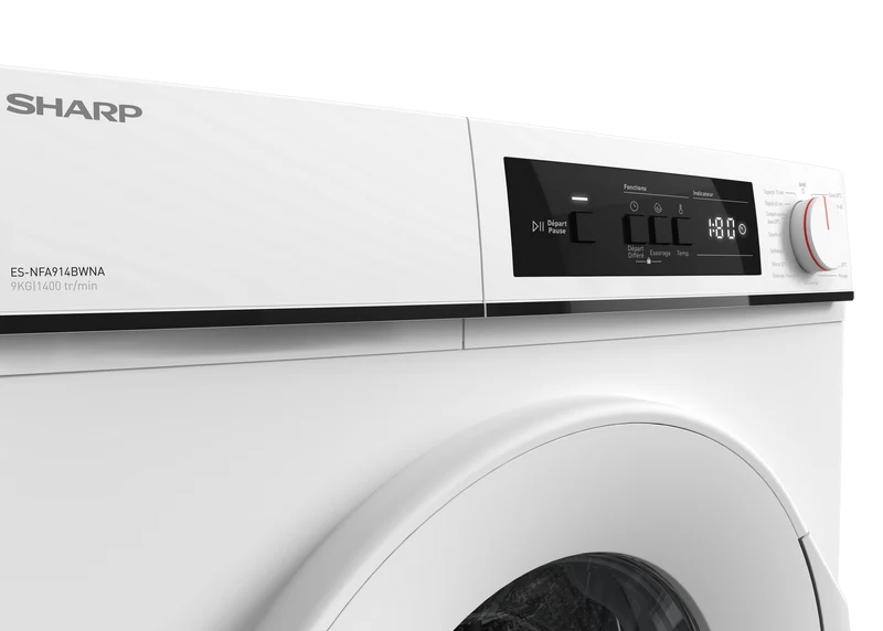 SHARP ES-NFA914BWNA-FR Freestanding Washing Machine 9 kg 1400 RPM A Class with Advanced Inverter Motor Technology