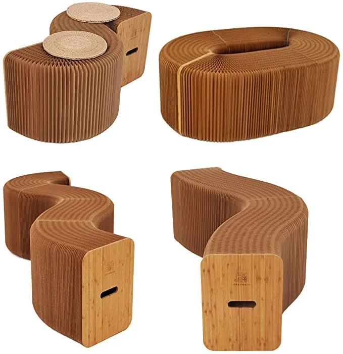 Moderner Entwurfs-Akkordeon-faltender Kraftpapierhocker-Sofa-Stuhl