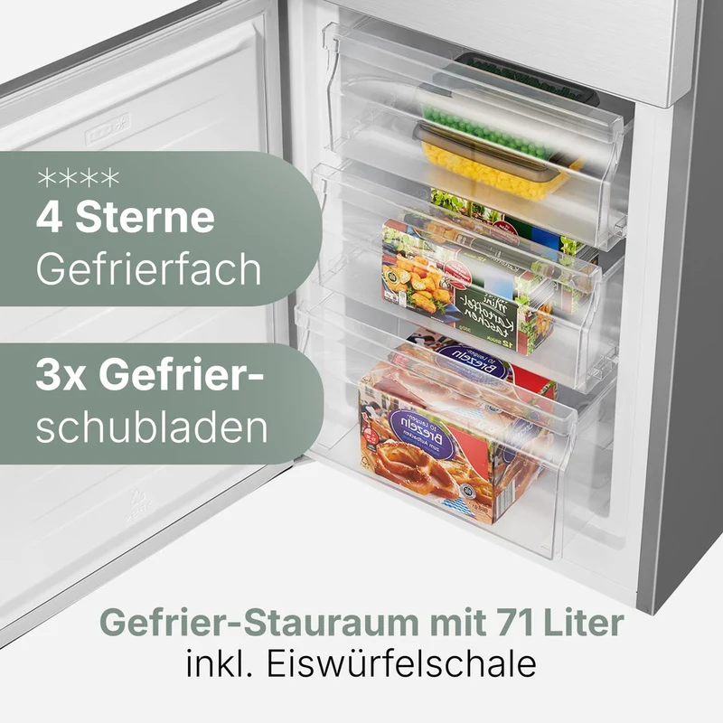 Bomann KG 184.1 ix Kühl-Gefrierkombi 269 L | 180 cm | Edelstahl-Optik | EEK D