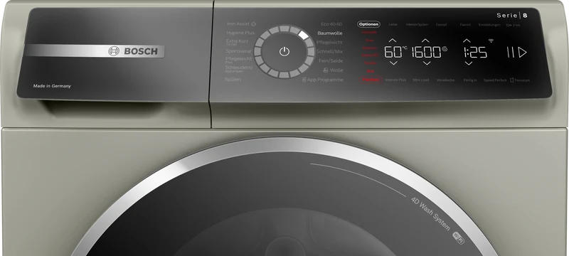Bosch WGB2560X1 Waschmaschine 10 kg | 1600 U/Min | Silber-Inox | Iron Assist