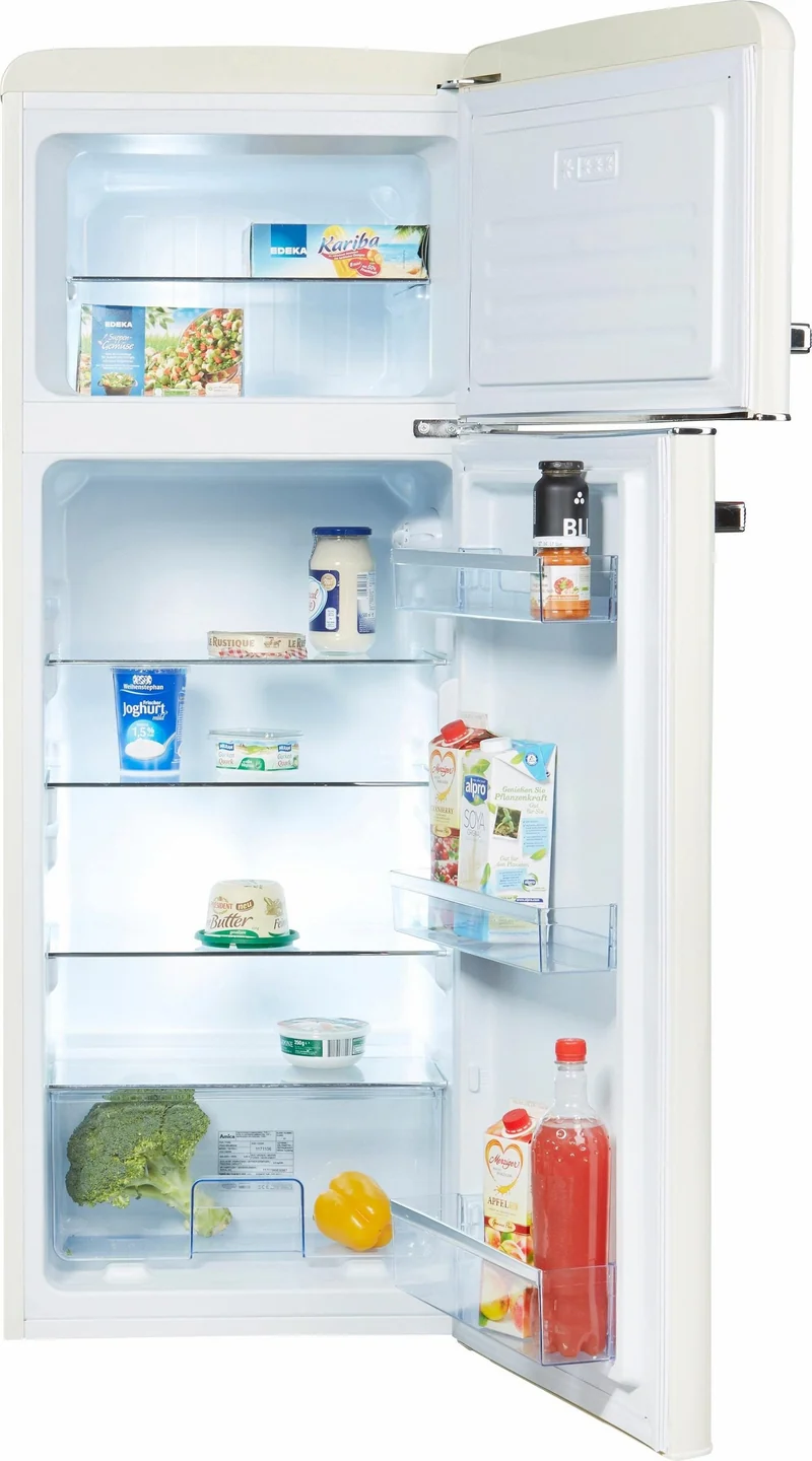 Amica KGC 15635 Beige Kühl-Gefrier-Kombination Retro