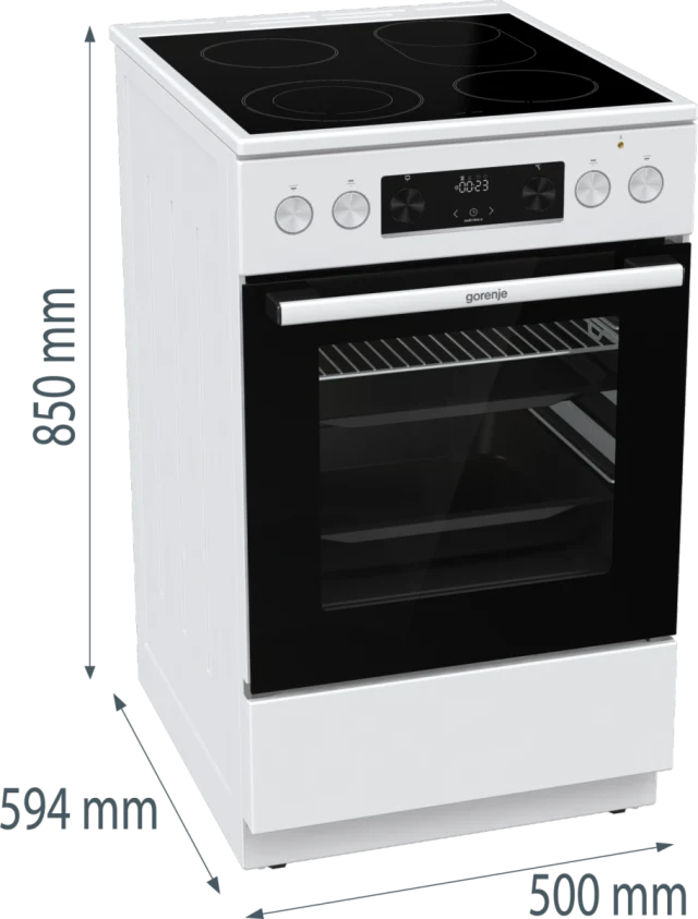 Gorenje GECS5C60WPA Standherd Glaskeramik AquaClean 50cm