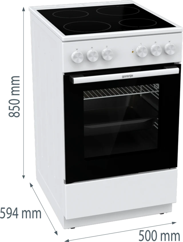 Gorenje GEC5A21WG Standherd Glaskeramik 50cm
