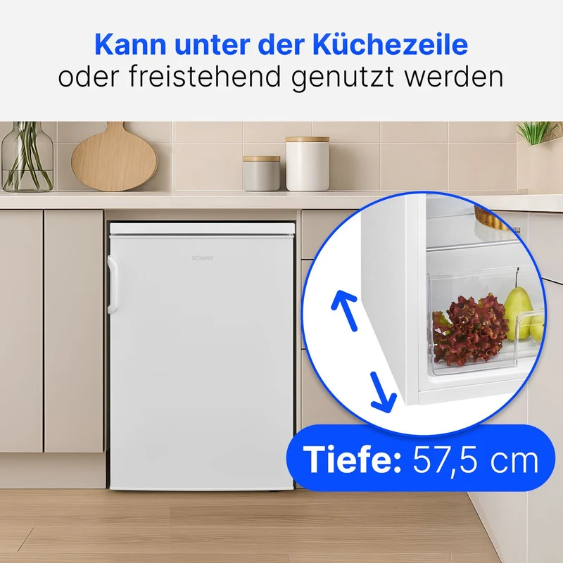 Bomann VS 2195.1 IX Kühlschrank Edelstahl-Optik Kompakt