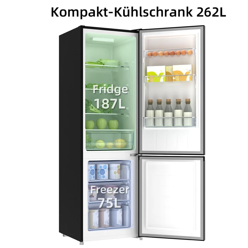 CHiQ CBM262LBC Kühl-Gefrier-Kombination LowFrost Schwarz