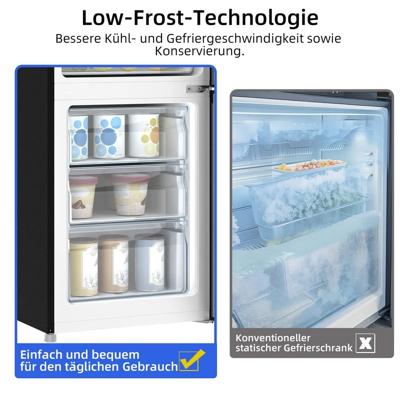 CHiQ CBM262LBC Kühl-Gefrier-Kombination LowFrost Schwarz