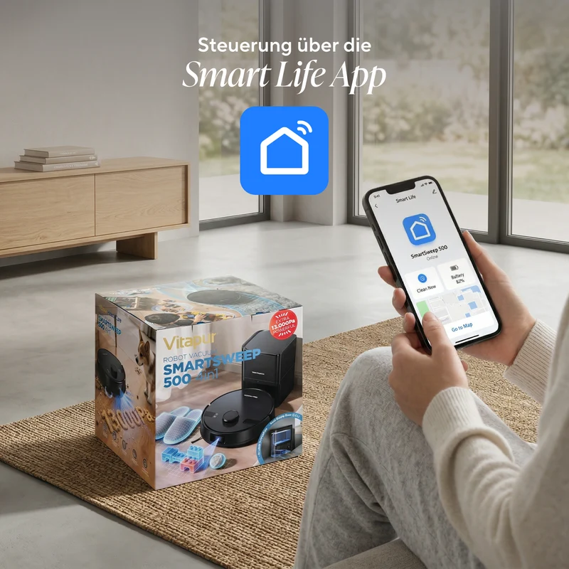 Saugroboter für Trocken- und Nassreinigung mit Station SmartSweep 500 4-in-1 | Pro Series