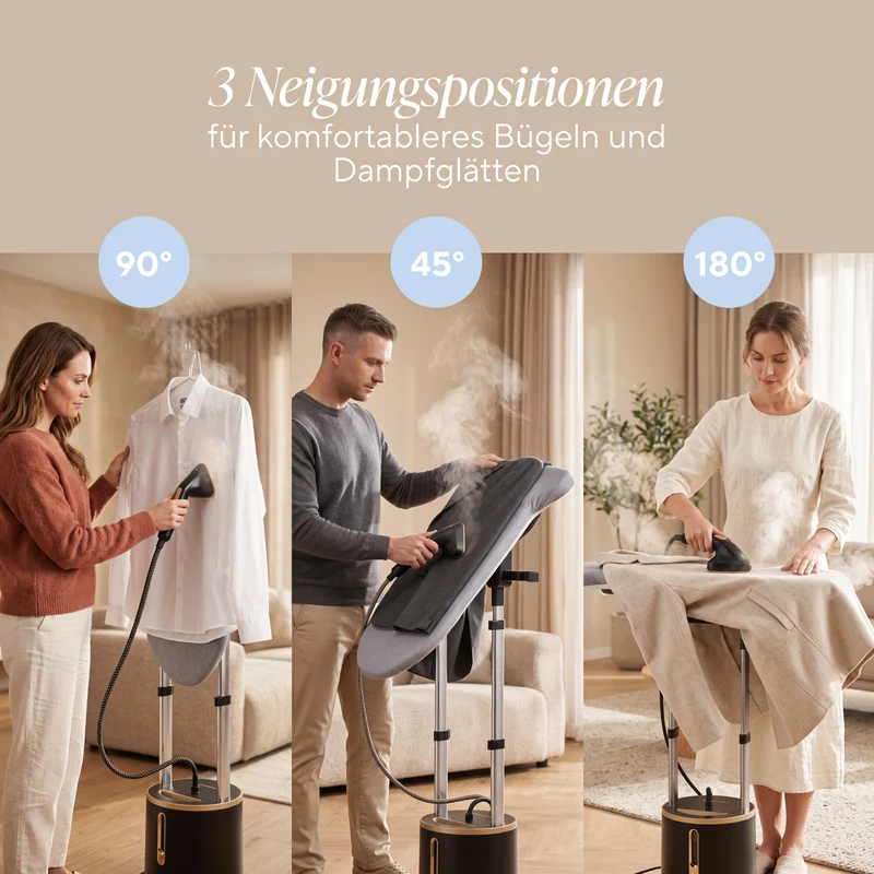 Vertikale Dampfbügelstation IronSteam Duo mit Bügelbrett