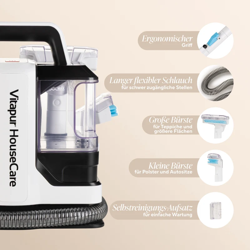 Waschsauger StainMaster PRO, 750 W – zur Reinigung von Teppichen, Polstern, Autositzen