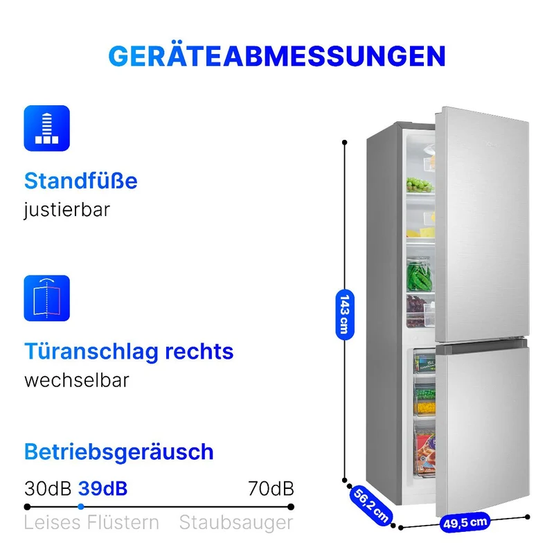 Bomann KG 320.2 Kühl-Gefrier-Kombination Silber