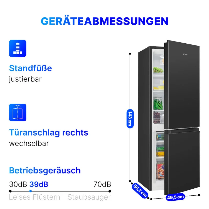 Bomann KG 320.2 Kühl-Gefrier-Kombination Schwarz