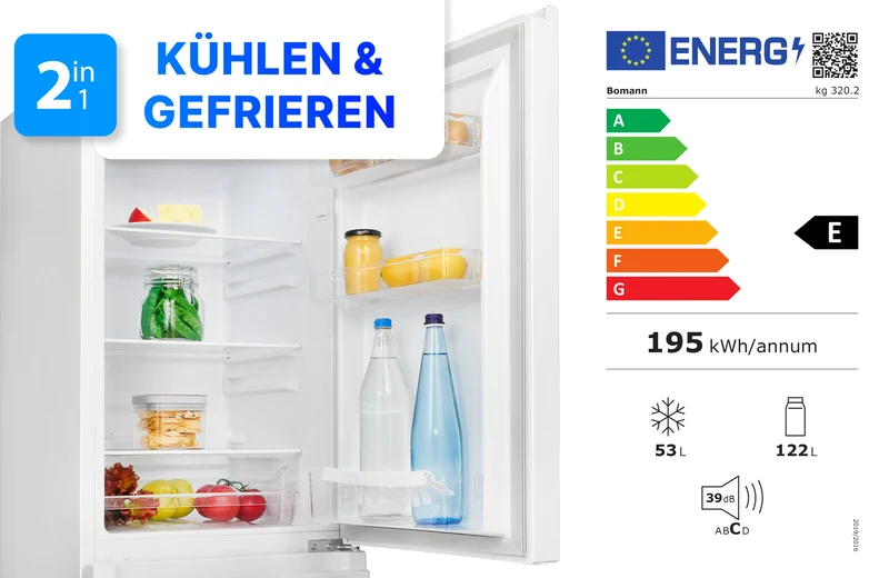 Bomann KG 320.2 Kühl-Gefrier-Kombination Weiß