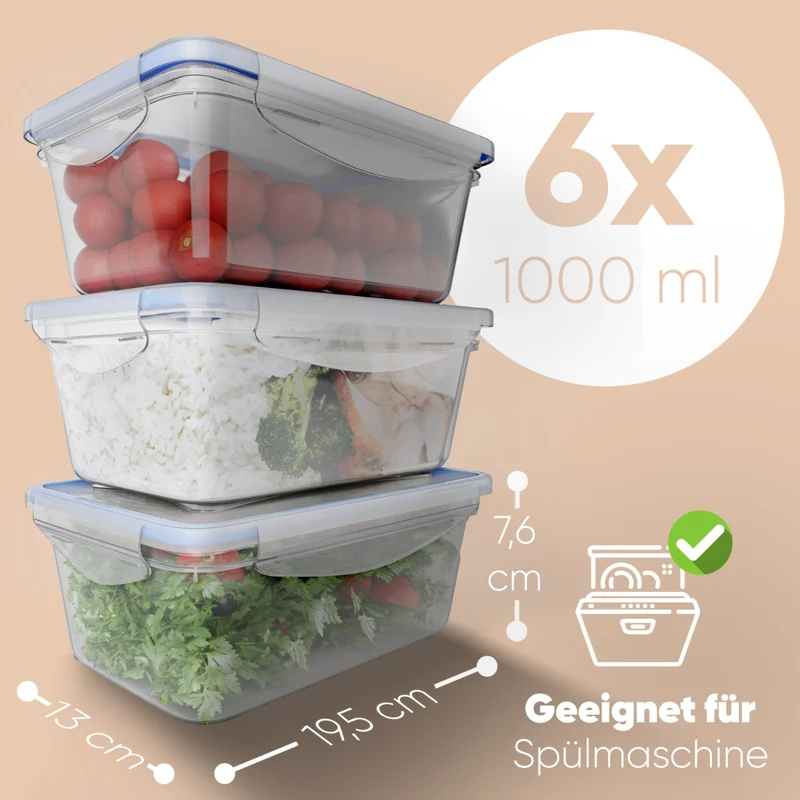 Classbach 6er Set Frischhaltedosen C-FHD 4023 K