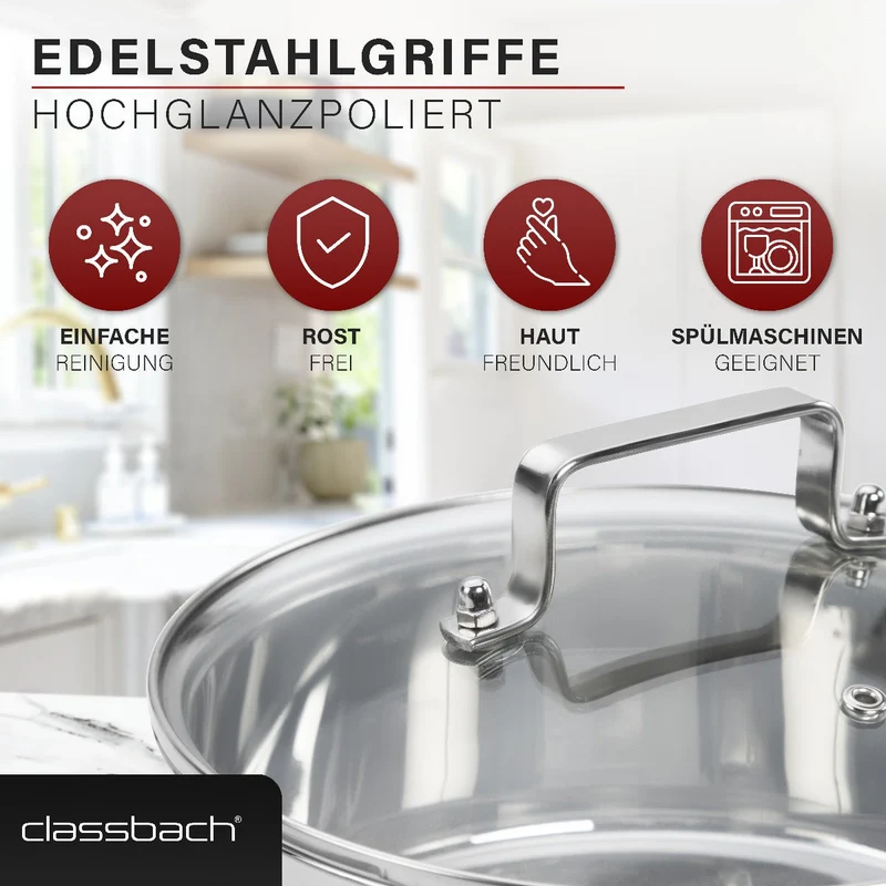 Classbach Kochtopfset 8-tlg. C-KTS 4017 | Edelstahl