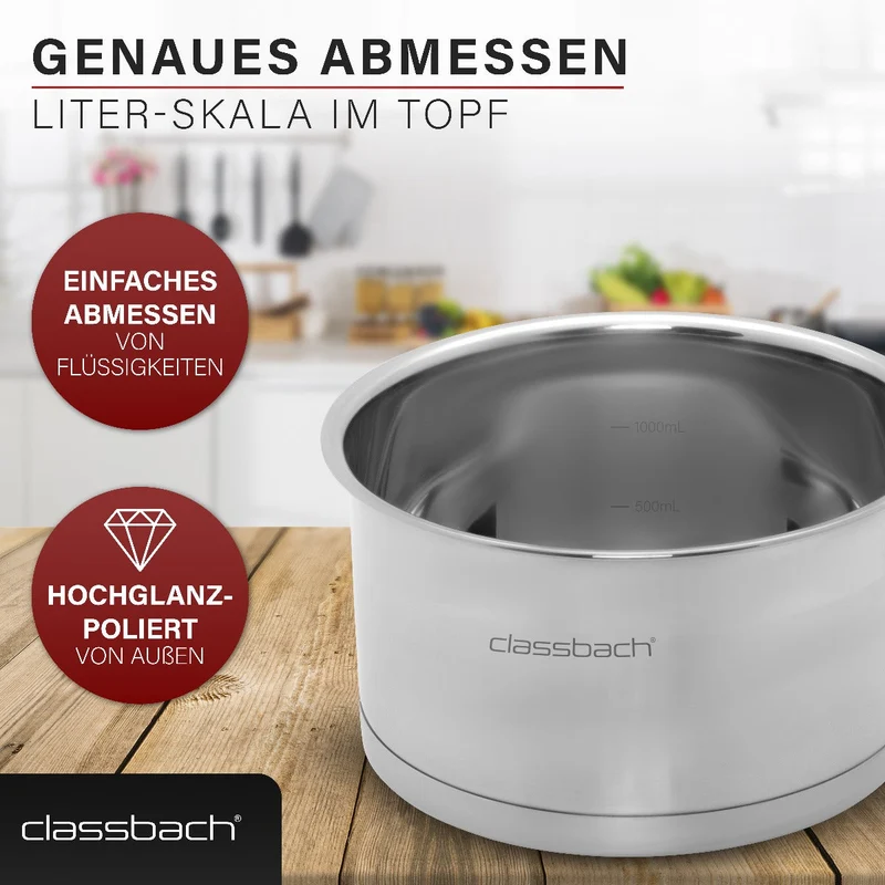 Classbach Kochtopfset 6-tlg. C-KTS 4015 | Edelstahl