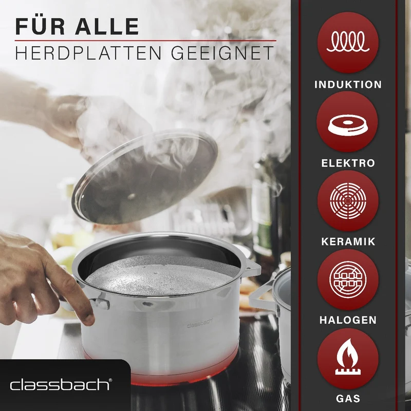 Classbach Kochtopfset 6-tlg. C-KTS 4015 | Edelstahl