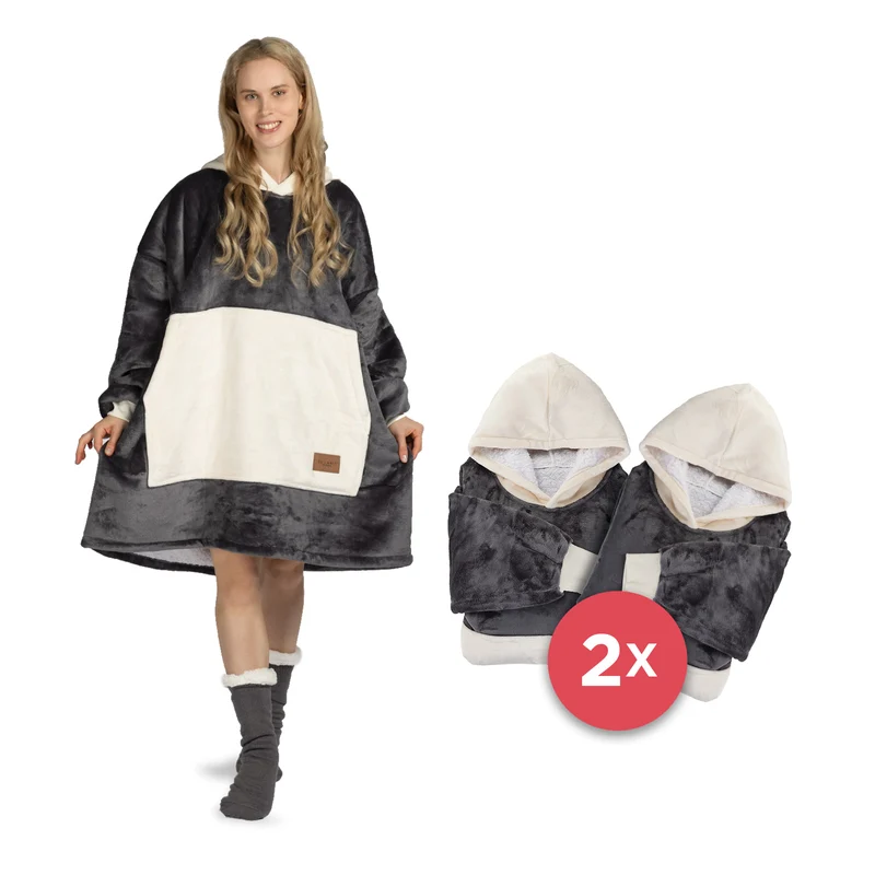 Set aus 2 Kapuzendecken Svilanit + Geschenk: Socken