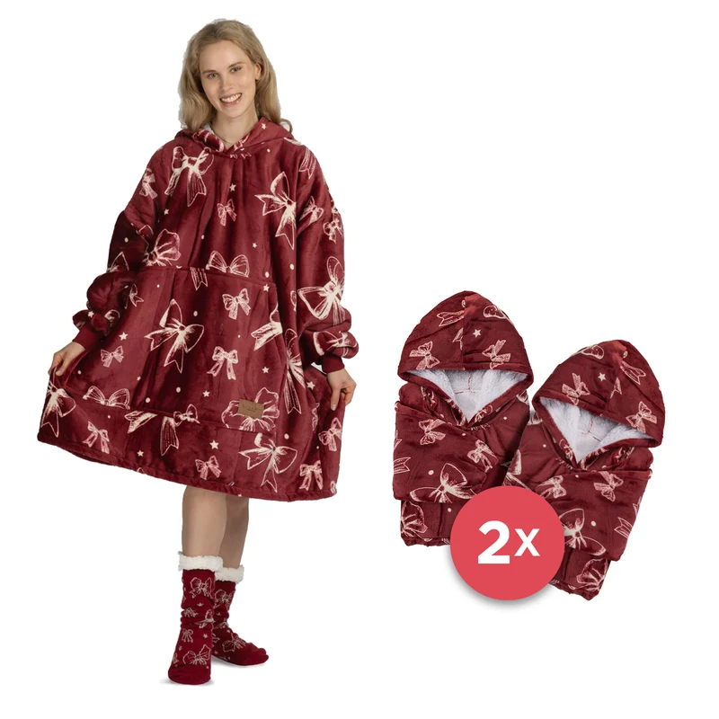 Set aus 2 Kapuzendecken Svilanit + Geschenk: Socken