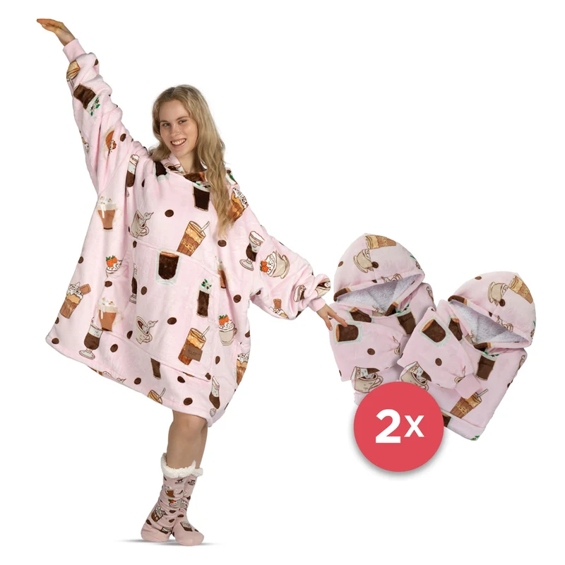 Set aus 2 Kapuzendecken Svilanit + Geschenk: Socken
