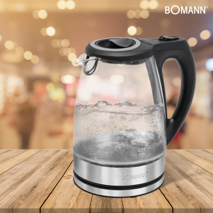 Bomann WKS 6032 G CB Glas-Wasserkocher 1,7L LED