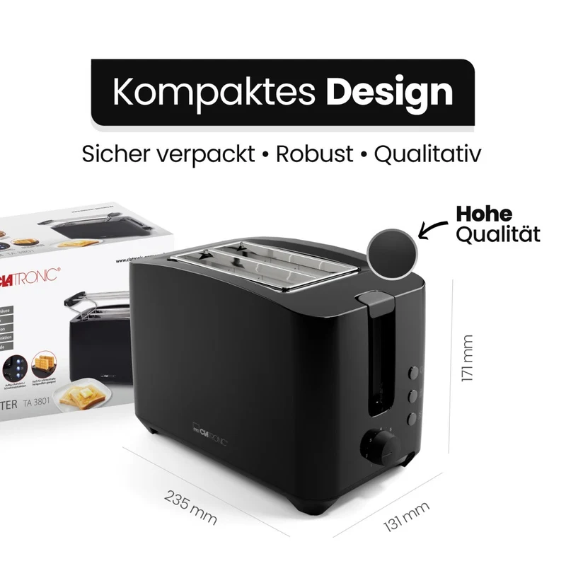 Clatronic Toaster TA 3801 Schwarz