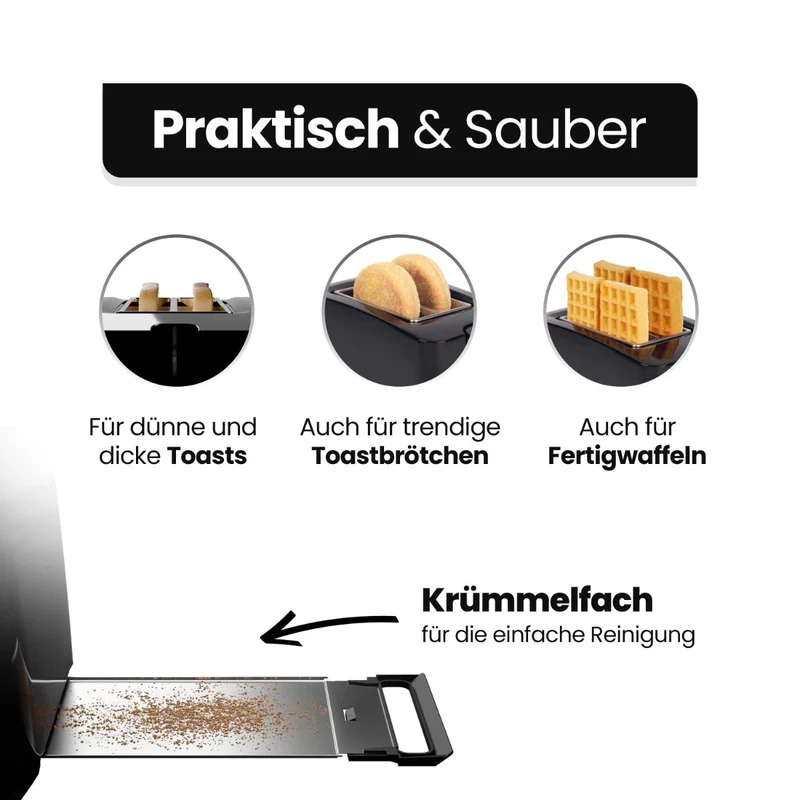 Clatronic Toaster TA 3801 Schwarz