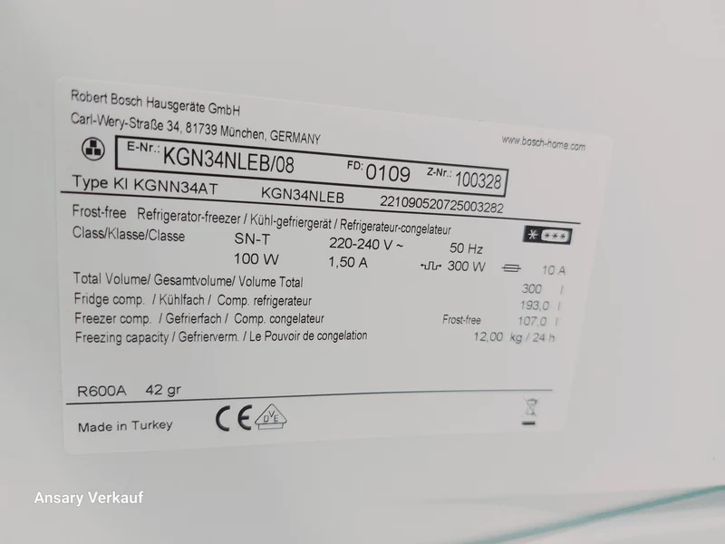 **GEBRAUCHT** BOSCH Kühlgefrierkombination KGN34NLEB