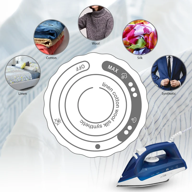 Clatronic DB 3704 Dampfbügeleisen Weiß/Blau