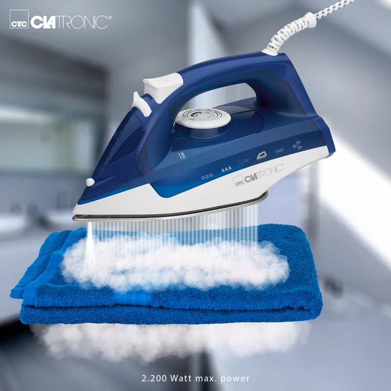 Clatronic DB 3704 Dampfbügeleisen Weiß/Blau