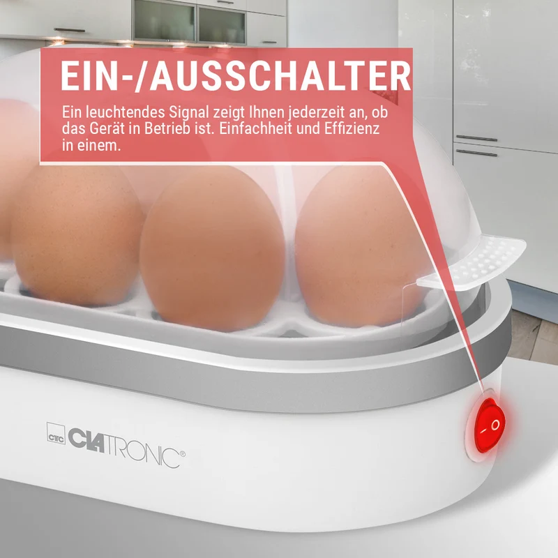 Clatronic EK 3497 Eierkocher Weiß/Silber