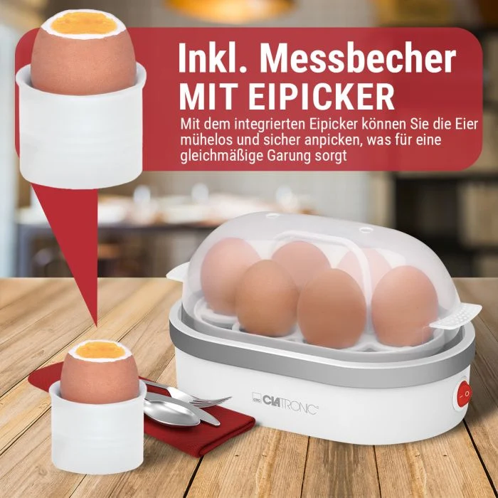 Clatronic EK 3497 Eierkocher Weiß/Silber